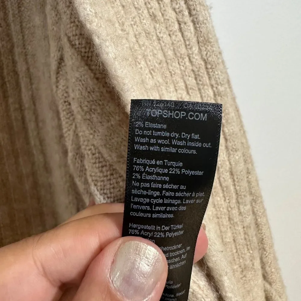 TopShop Oversized Ribbed Open Cardigan with Pockets - Picture 12 of 13